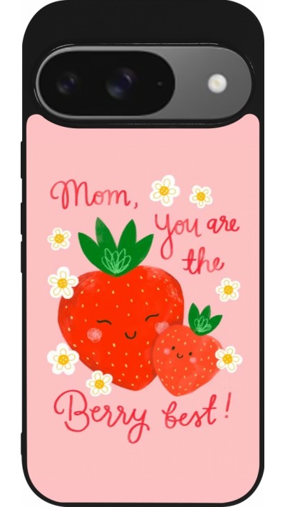 Coque Google Pixel 9 / Pixel 9 Pro - Silicone rigide noir Mom 2026 Berry best