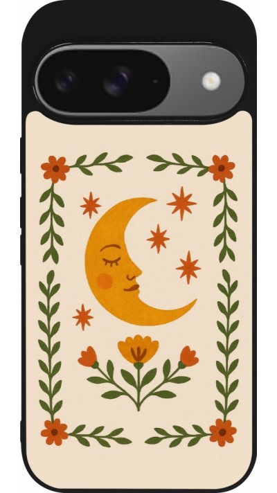 Coque Google Pixel 9 / Pixel 9 Pro - Silicone rigide noir Half moon stamp 2026