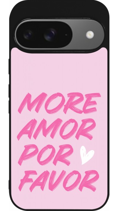 Google Pixel 9 / Pixel 9 Pro Case Hülle - Silikon schwarz More amor porfavor