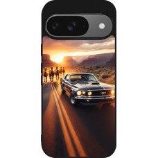 Google Pixel 9 / Pixel 9 Pro Case Hülle - Silikon schwarz Mustang 69 Grand Canyon
