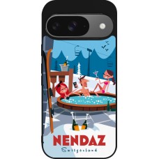 Google Pixel 9 / Pixel 9 Pro Case Hülle - Silikon schwarz Nendaz Mountain Jacuzzi
