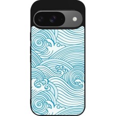 Google Pixel 9 / Pixel 9 Pro Case Hülle - Silikon schwarz Ocean Waves