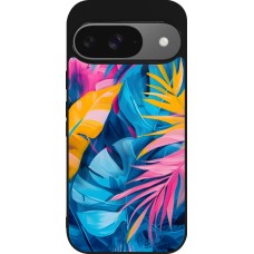 Coque Google Pixel 9 / Pixel 9 Pro - Silicone rigide noir Palms Blue