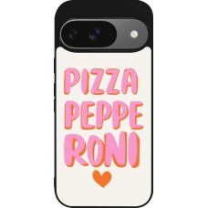 Google Pixel 9 / Pixel 9 Pro Case Hülle - Silikon schwarz Pizza pepperoni 2026
