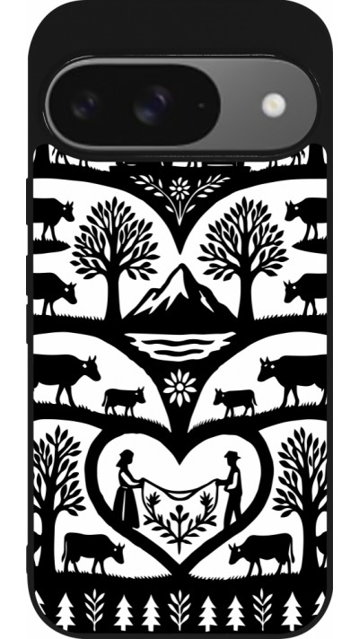 Google Pixel 9 / Pixel 9 Pro Case Hülle - Silikon schwarz Poya Schweiz 2