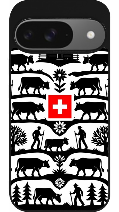 Google Pixel 9 / Pixel 9 Pro Case Hülle - Silikon schwarz Poya Schweiz 3