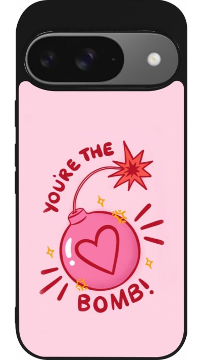 Google Pixel 9 / Pixel 9 Pro Case Hülle - Silikon schwarz Saint Valentines Day 26 You are the bomb