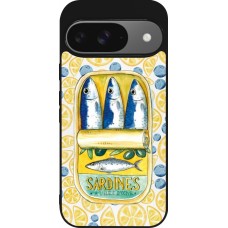 Google Pixel 9 / Pixel 9 Pro Case Hülle - Silikon schwarz Sardines in oil 2026