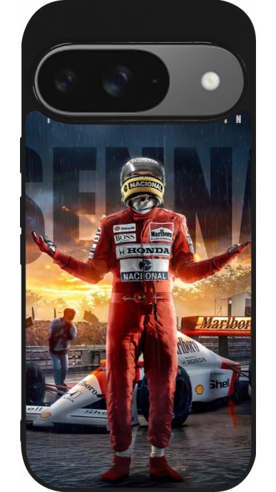 Coque Google Pixel 9 / Pixel 9 Pro - Silicone rigide noir Senna The King of Rain Coque Google Pixel 9 / Pixel 9 Pro - Silicone rigide noir Senna The King of Rain