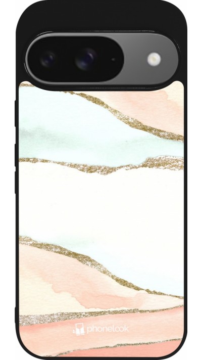 Coque Google Pixel 9 / Pixel 9 Pro - Silicone rigide noir Shimmering Orange Coque Google Pixel 9 / Pixel 9 Pro - Silicone rigide noir Shimmering Orange