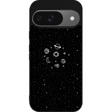 Coque Google Pixel 9 / Pixel 9 Pro - Silicone rigide noir Space Doodle