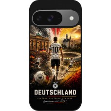Coque Google Pixel 9 / Pixel 9 Pro - Silicone rigide noir Football Allemagne splash 2026