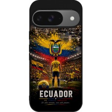 Coque Google Pixel 9 / Pixel 9 Pro - Silicone rigide noir Football Équateur splash 2026