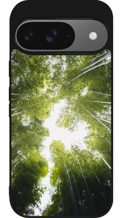 Coque Google Pixel 9 / Pixel 9 Pro - Silicone rigide noir Spring 23 forest blue sky Coque Google Pixel 9 / Pixel 9 Pro - Silicone rigide noir Spring 23 forest blue sky