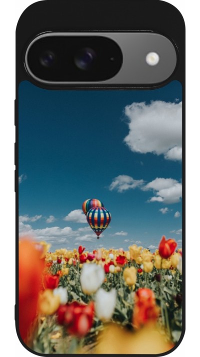 Coque Google Pixel 9 / Pixel 9 Pro - Silicone rigide noir Hot air balloon 2026