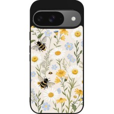 Coque Google Pixel 9 / Pixel 9 Pro - Silicone rigide noir Pattern bees 2026