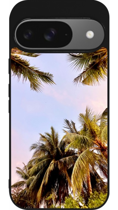 Coque Google Pixel 9 / Pixel 9 Pro - Silicone rigide noir Summer 2023 palm tree vibe Coque Google Pixel 9 / Pixel 9 Pro - Silicone rigide noir Summer 2023 palm tree vibe