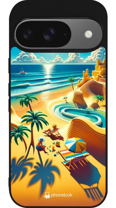 Coque Google Pixel 9 / Pixel 9 Pro - Silicone rigide noir Sunset Breeze