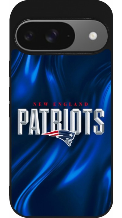 Coque Google Pixel 9 / Pixel 9 Pro - Silicone rigide noir Super Bowl 26 Patriots 2