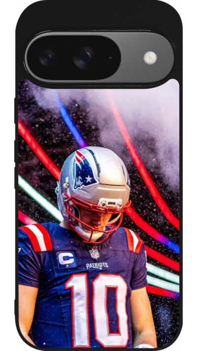 Coque Google Pixel 9 / Pixel 9 Pro - Silicone rigide noir Super Bowl 26 Patriots 3