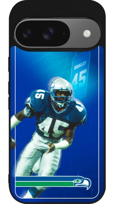 Coque Google Pixel 9 / Pixel 9 Pro - Silicone rigide noir Super Bowl 26 Seattle 1