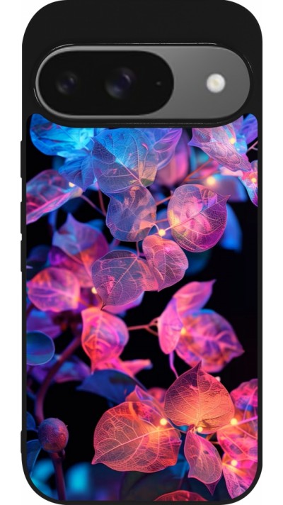 Google Pixel 9 / Pixel 9 Pro Case Hülle - Silikon schwarz Artificial vegetation 2025