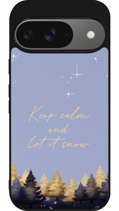 Coque Google Pixel 9 / Pixel 9 Pro - Silicone rigide noir Winter 25 Winter illustration of trees