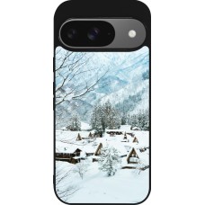 Coque Google Pixel 9 / Pixel 9 Pro - Silicone rigide noir Winter 25 Winter snowy landscape