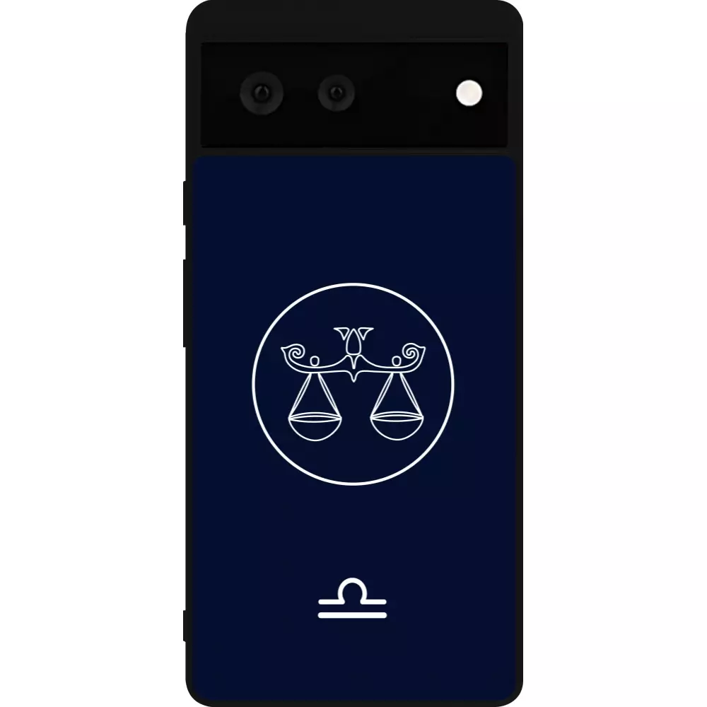 Coque Google Pixel 6 - Silicone rigide noir Astrologie Balance