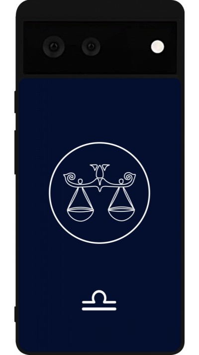 Coque Google Pixel 6 - Silicone rigide noir Astrologie Balance