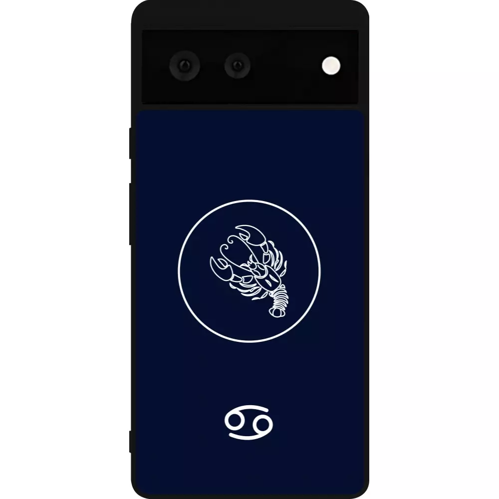 Coque Google Pixel 6 - Silicone rigide noir Astrologie Cancer