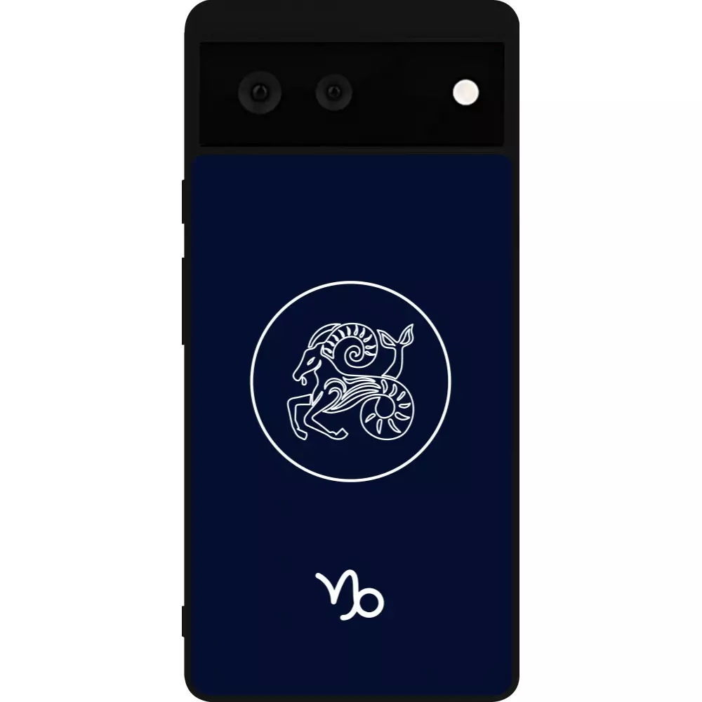 Coque Google Pixel 6 - Silicone rigide noir Astrologie Capricorne