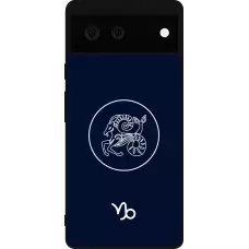 Coque Google Pixel 6 - Silicone rigide noir Astrologie Capricorne