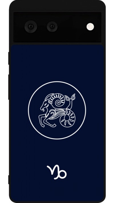 Coque Google Pixel 6 - Silicone rigide noir Astrologie Capricorne