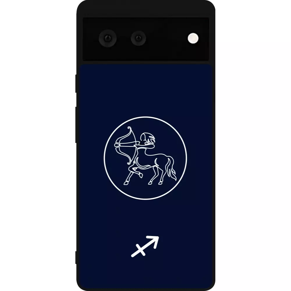 Coque Google Pixel 6 - Silicone rigide noir Astrologie Sagittaire