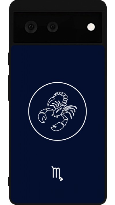 Coque Google Pixel 6 - Silicone rigide noir Astrologie Scorpion