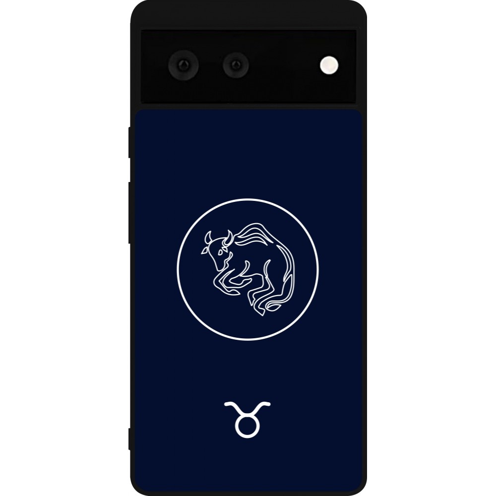 Coque Google Pixel 6 - Silicone rigide noir Astrologie Taureau