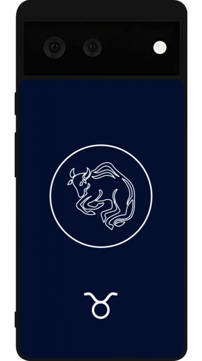 Coque Google Pixel 6 - Silicone rigide noir Astrologie Taureau