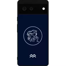 Coque Google Pixel 6 - Silicone rigide noir Astrologie Verseau