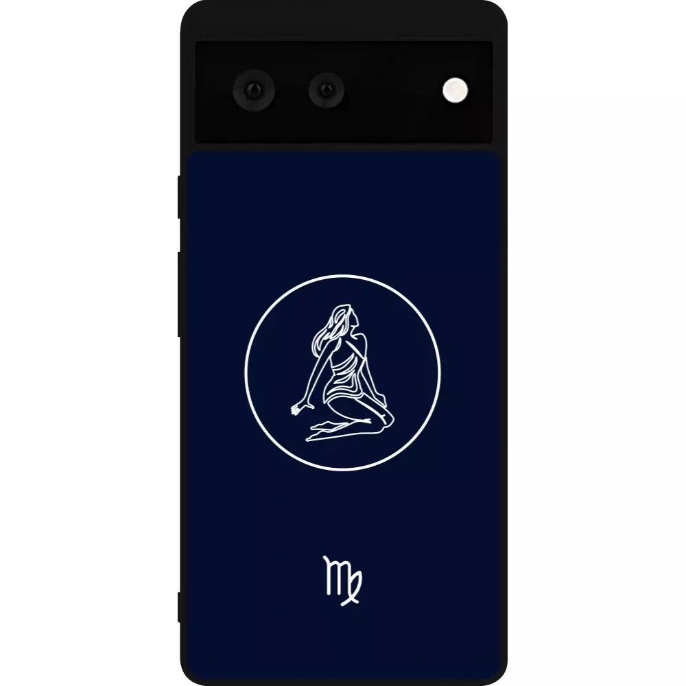 Coque Google Pixel 6 - Silicone rigide noir Astrologie Vierge