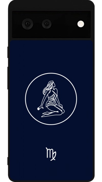 Coque Google Pixel 6 - Silicone rigide noir Astrologie Vierge