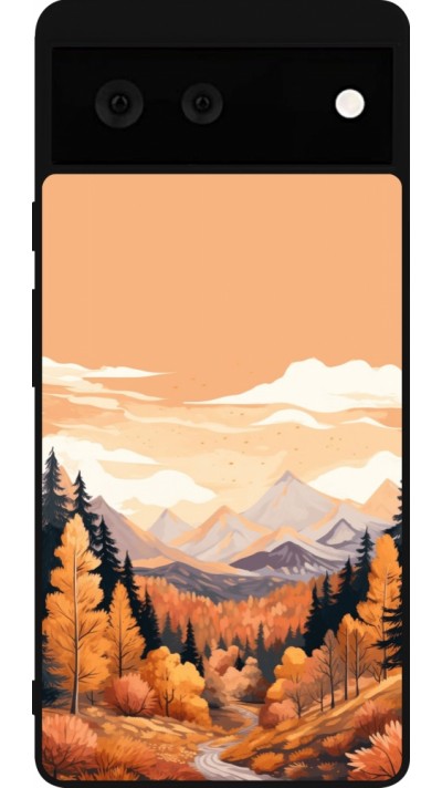 Coque Google Pixel 6 - Silicone rigide noir Autumn 25 Mountains