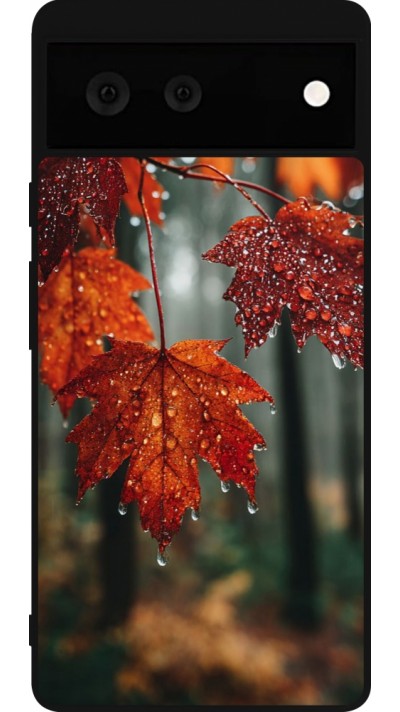 Coque Google Pixel 6 - Silicone rigide noir Autumn 25 Rain
