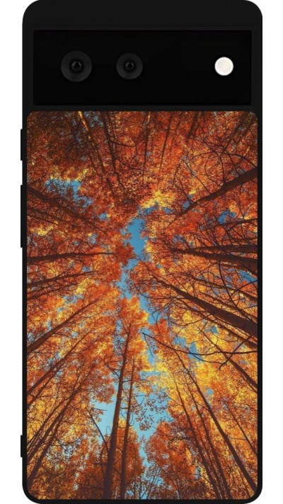 Coque Google Pixel 6 - Silicone rigide noir Autumn 25 Trees