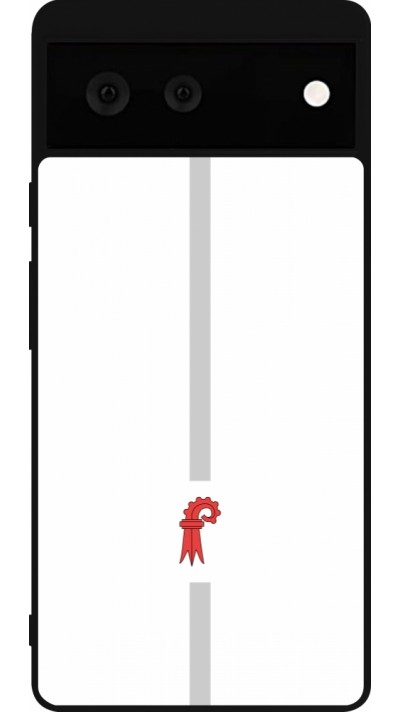 Google Pixel 6 Case Hülle - Silikon schwarz Kanton BL weiss
