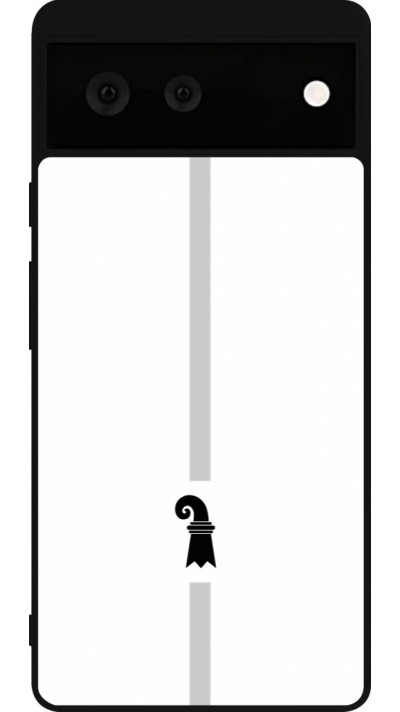 Google Pixel 6 Case Hülle - Silikon schwarz Kanton BS weiss
