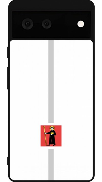 Google Pixel 6 Case Hülle - Silikon schwarz Kanton GL weiss
