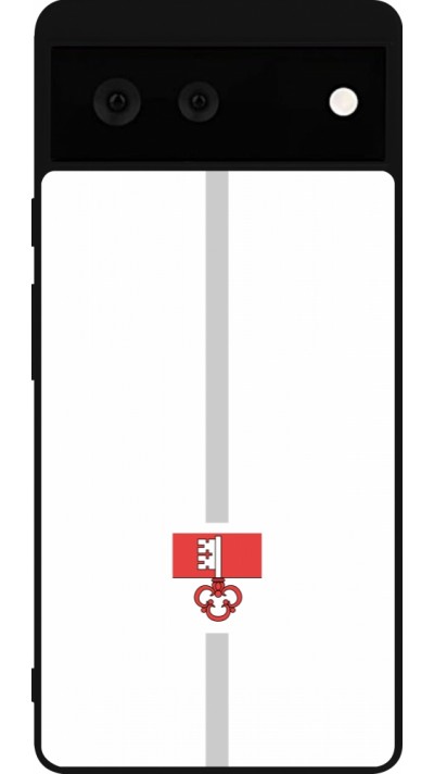 Google Pixel 6 Case Hülle - Silikon schwarz Kanton OW weiss