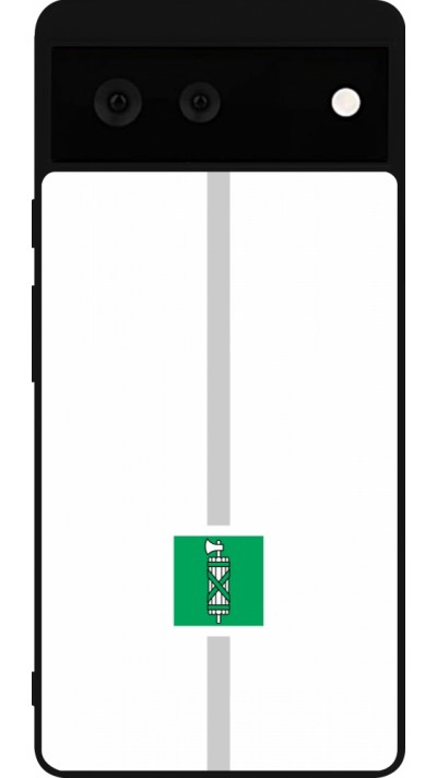 Google Pixel 6 Case Hülle - Silikon schwarz Kanton SG weiss