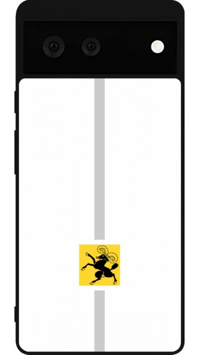 Google Pixel 6 Case Hülle - Silikon schwarz Kanton SH weiss